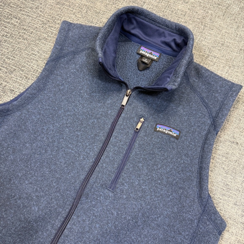 Patagonia Better Sweater Vest Mens Medium Blue Full Zip Fleece Outdoors 25881